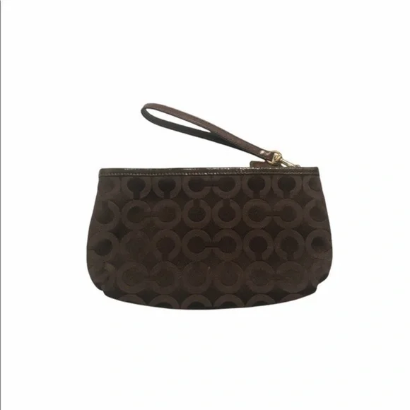 Coach Madison brown op c signature wristlet bag
